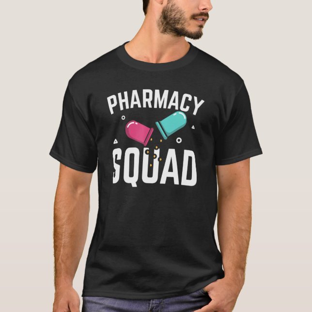 Pharmacy Squad Pharmacist Pharm Technician T Shirt (Framsida)