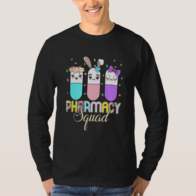 Pharmacy Squad Pharmacy Crew Cute Bunny Egg Lyckli T Shirt (Framsida)