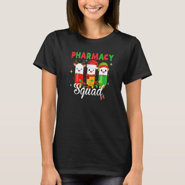 Pharmacy Squad Santa Hat Pharmacist Merry Christma T Shirt (Framsida)