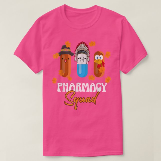 Pharmacy Squad Thanksgiving Thankful Turkey Pharma T Shirt (Design framsida)