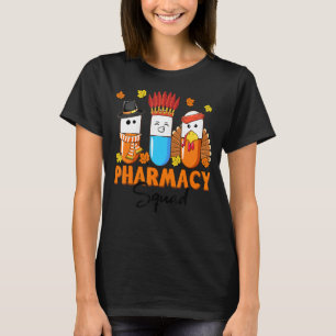 Pharmacy Squad Thanksgiving Thankful Turkey Pharma T Shirt