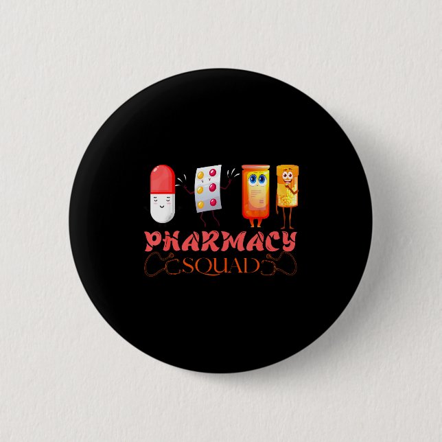 Pharmacy Squad Valentines Cute Lls Pharmacist Phar Knapp (Framsida)