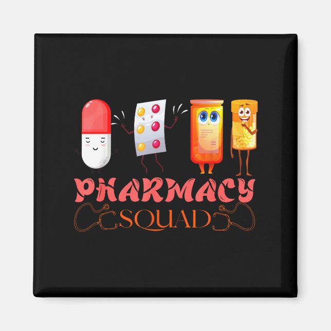 Pharmacy Squad Valentines Cute Lls Pharmacist Phar Magnet (Framsidan)
