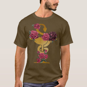 Pharmacy Store Decor mörk röd romantisk handfärg T Shirt