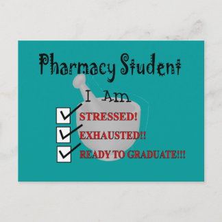 Pharmacy Student "Redo till Student!!!" Meddelande Vykort