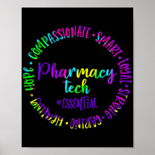 Pharmacy Tech Caring Strong Essential Smart Royal Poster