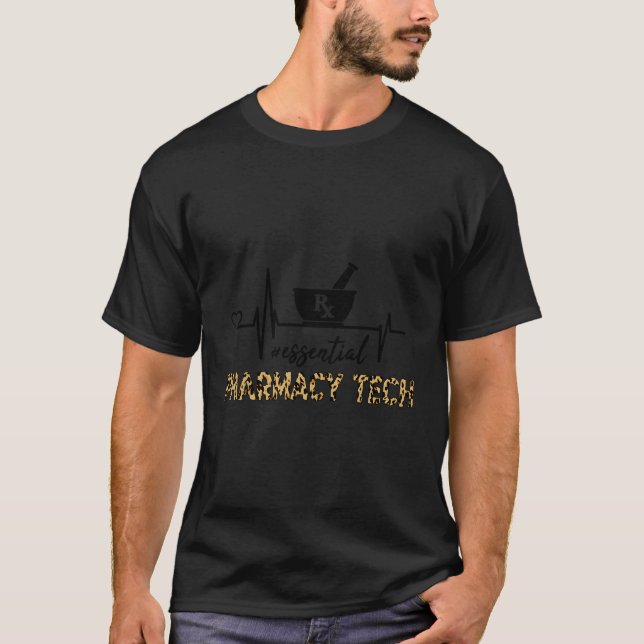 Pharmacy Tech Essential Heslå Pharmacy Tech Nurse T Shirt (Framsida)