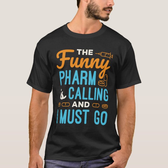 Pharmacy Tech Funny Pharm ringer T Shirt (Framsida)