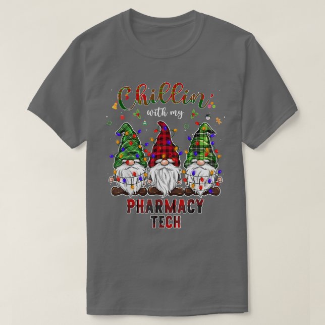Pharmacy Tech Julafton med Gnomes Julgran Ligh T Shirt (Design framsida)