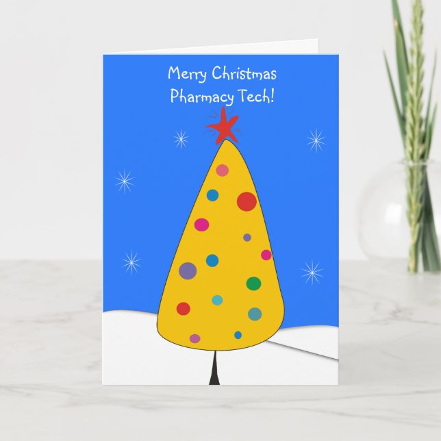 Pharmacy Tech-julkort #4 Blue Helgkort (Framsida)