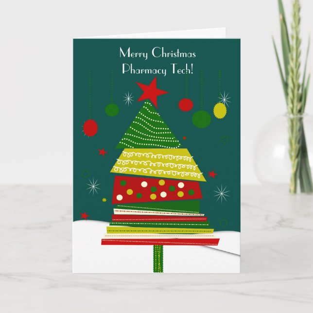 Pharmacy Tech-julkort #6 Träd Design Helgkort (Framsida)