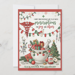 Pharmacy Tech & Nurse jul Card Joy Julkort