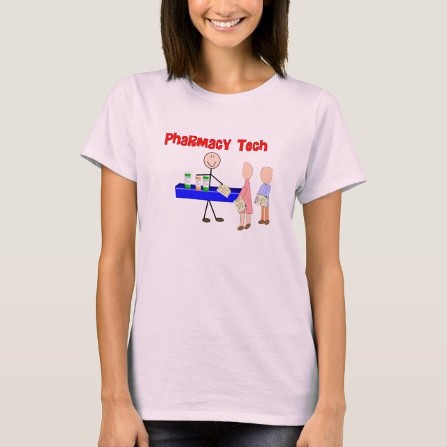 Pharmacy Tech Stick figurer Design Gifts Tee (Framsida)