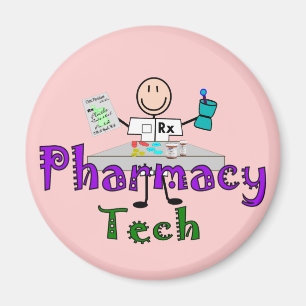 Pharmacy Tech Stick figurer Design Magnet