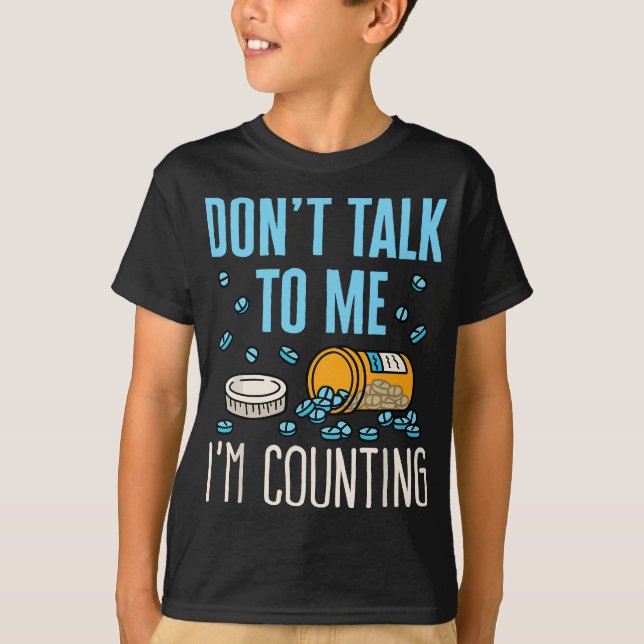 Pharmacy Tech Technician Funny Counting Pills Pham T Shirt (Framsida)