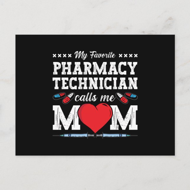 Pharmacy Technician Calls Me Mom Tech Pharmacist Vykort (Framsida)