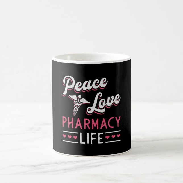 Pharmacy Technician Peace Kärlek Life Pharmacist Kaffemugg (Center)