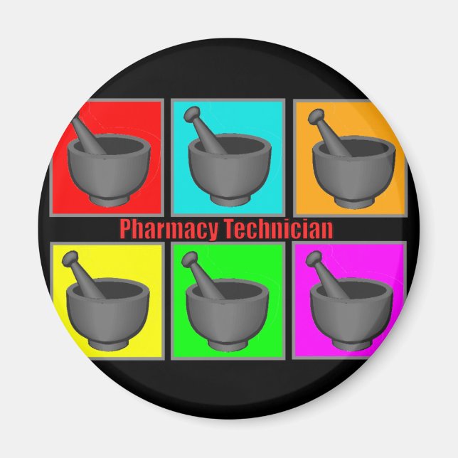 Pharmacy Technician Popart Gifts Magnet (Framsidan)