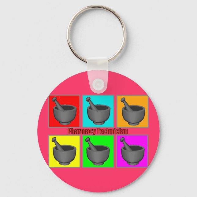 Pharmacy Technician Popart Gifts Nyckelring (Framsida)
