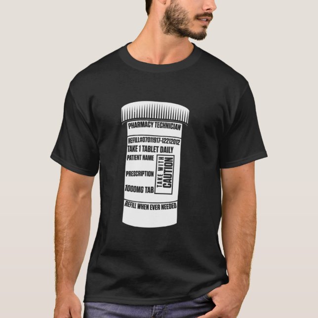 Pharmacy Technician Refill Auktoriserad Pharma Tec T Shirt (Framsida)