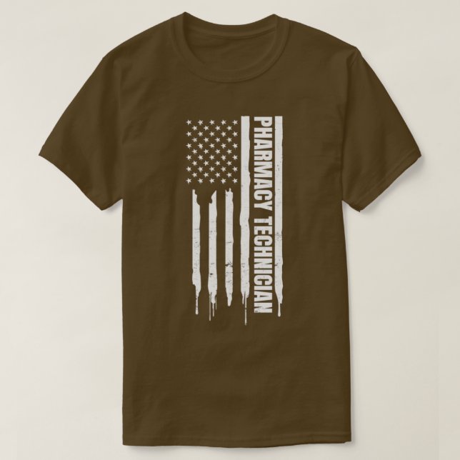 Pharmacy Technician Shirt Patriotic US American Fl T (Design framsida)