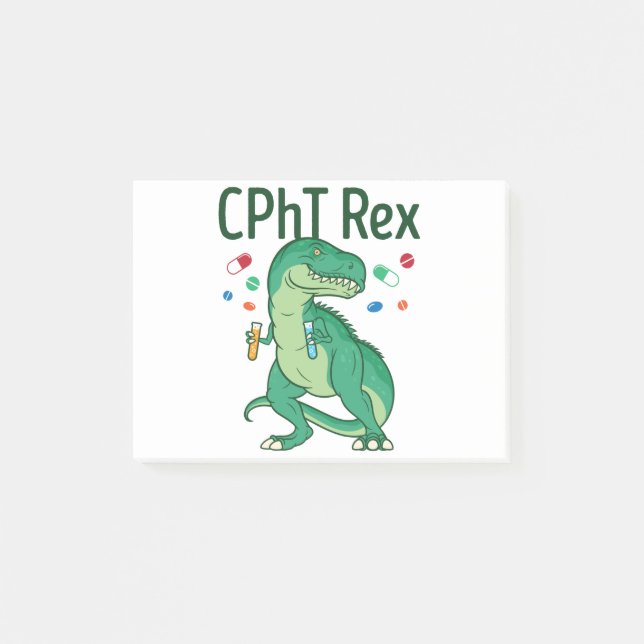 Pharmacy Technician Tech CPhT Rex Post-it Block (Framsida)