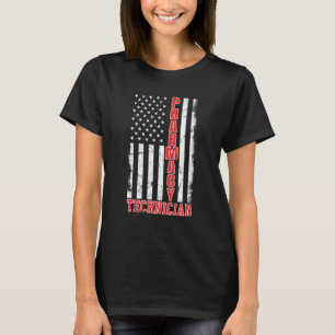 Pharmacy Technician US American Flagga Pharmacy Te T Shirt
