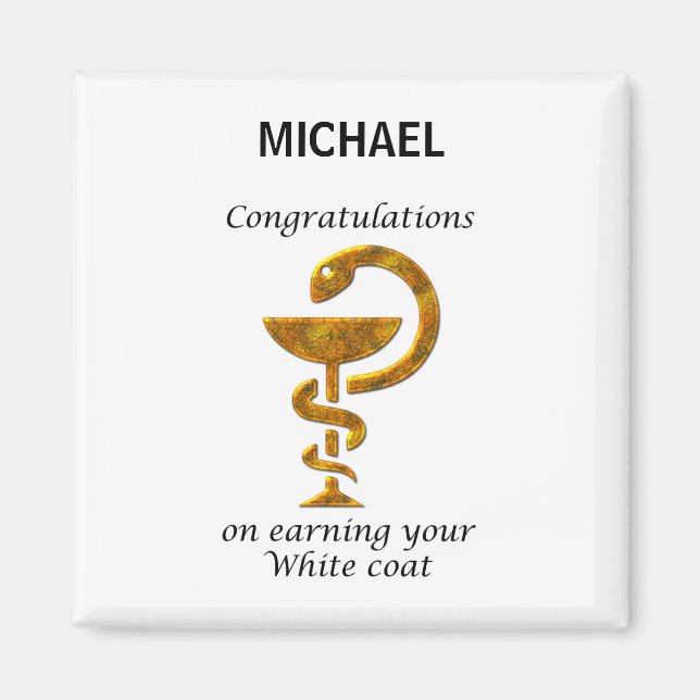 Pharmacy White Jackar Ceremony-Grattisar Magnet (Framsidan)