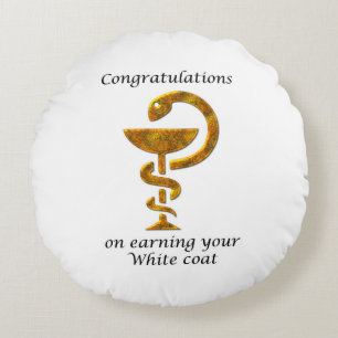 Pharmacy White Jackar Ceremony-Grattisar Rund Kudde
