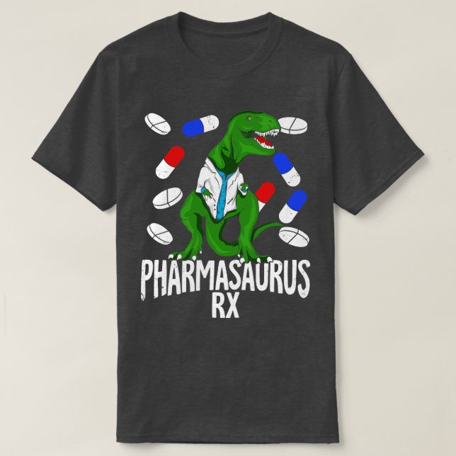 Pharmasaurus Rx Pharmacy Tech Pharmacist Gift T Shirt (Design framsida)