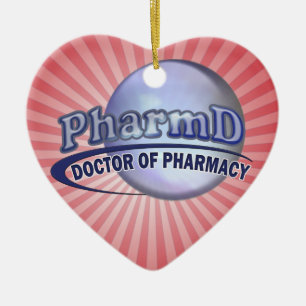 PharmD BLÅTTLOGOTYP - DOKTOR AV APOTEK Julgransprydnad Keramik