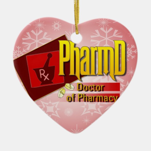 PharmD Doktor of Pharmacy LOGOTYP Julgransprydnad Keramik (Framsidan)