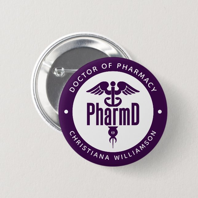 PharmD Doktor of Pharmacy Studenten Pharmacist Knapp (Framsida & baksida)