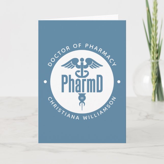 PharmD Doktor of Pharmacy Studenten Pharmacist Kort (Framsida)