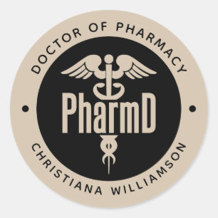 PharmD Doktor of Pharmacy Studenten Pharmacist Runt Klistermärke