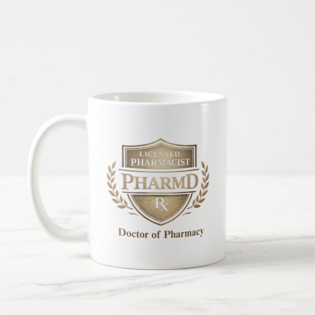 PharmD Licensed Pharmacist Emblem Kaffemugg (Vänster)
