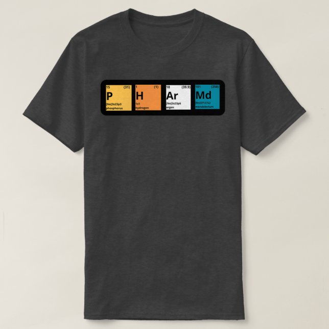 PharmD Periodic Bord T Shirt (Design framsida)