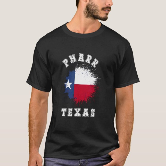 Pharr Texas TX Splatter Flag Tripp Minnespresent F T Shirt (Framsida)