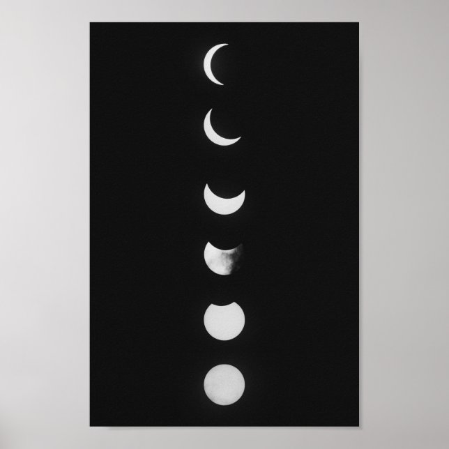 Phase and Eclipse in Black and White Photo Poster (Framsidan)
