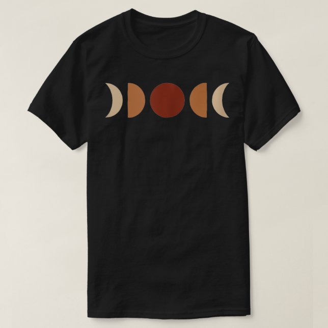 Phases of Moon Boho Beige Rust Red Burnt Orange  T Shirt (Design framsida)