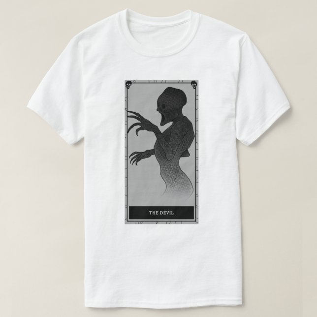Phasmofobi Djävulen Tarot Card T Shirt (Design framsida)