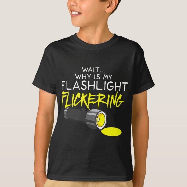 Phasmofobia Flickering Flashlight - Ghost Hunting T Shirt (Framsida)