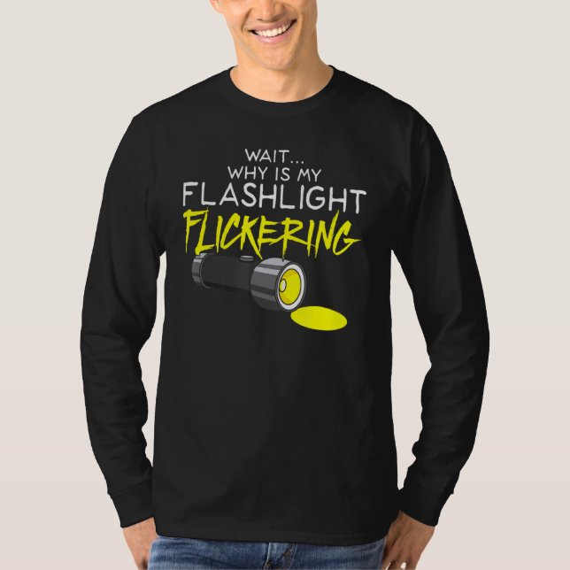 Phasmofobia Flickering Flashlight Ghost Hunting T Shirt (Framsida)