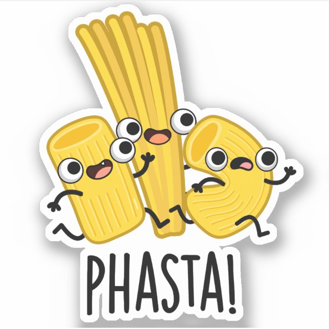 Phasta Funny Fast Pasta Pun Klistermärken (Framsida)