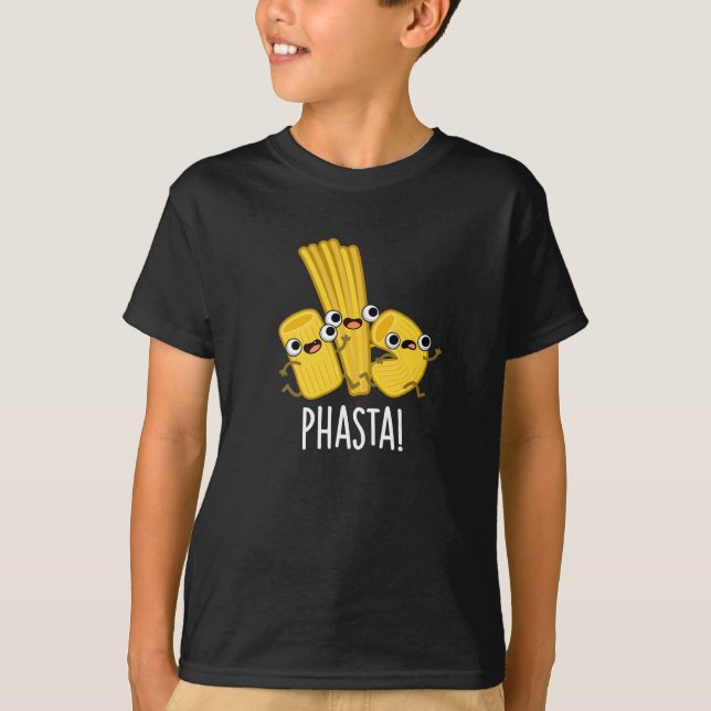 Phasta Funny Fast Pasta Pun Mörk BG T Shirt (Framsida)