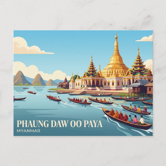 Phaung Daw Oo Paya Myanmar Vykort (Framsida)