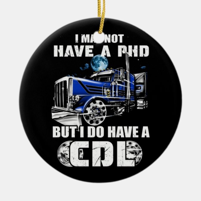 PHD CDL Trucker Julgransprydnad Keramik (Framsidan)