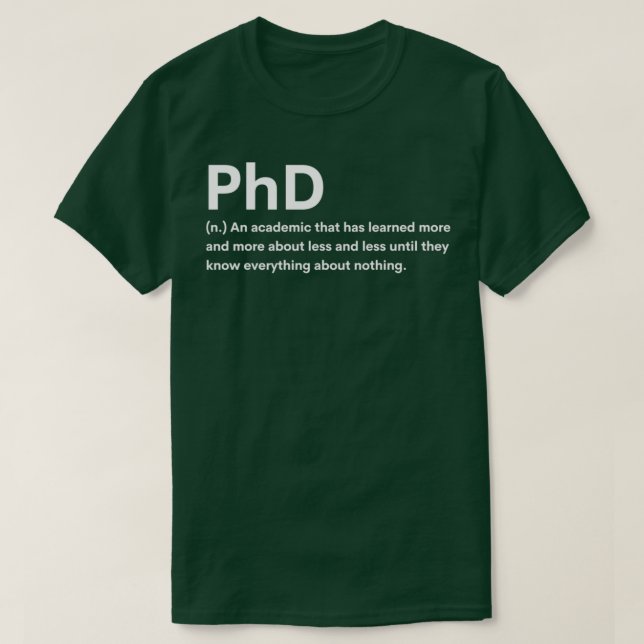 Phd Definition 3 T Shirt (Design framsida)