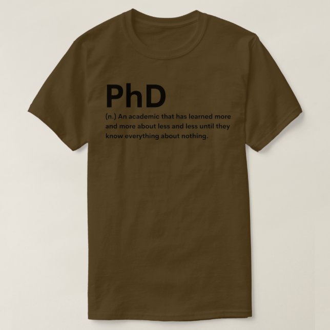 Phd Definition 7 T Shirt (Design framsida)