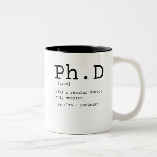 PhD-definitionsfilosofi doktor-dissertation Två-Tonad Mugg